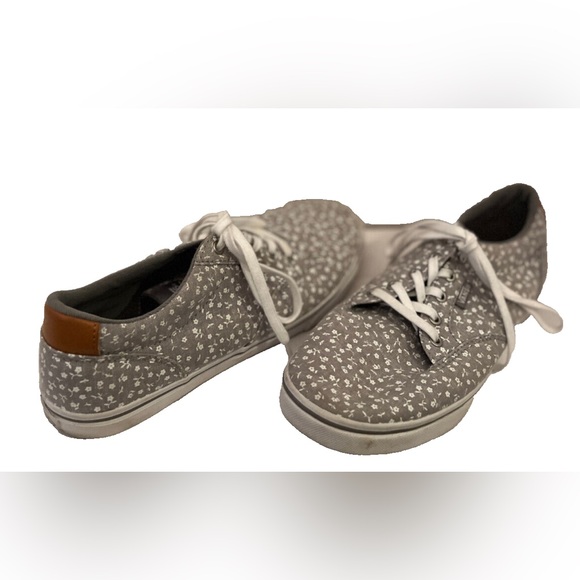 Gray Floral Vans Sneakers - Picture 7 of 9